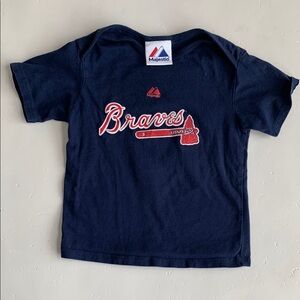Majestic Atlanta Braves Navy T-Shirt- McCain 24 Months